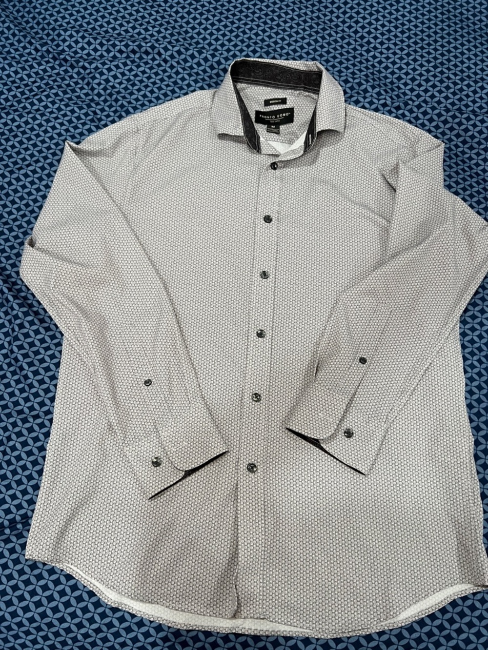 Pronto Uomo White Micro-Pattern Dress Shirt